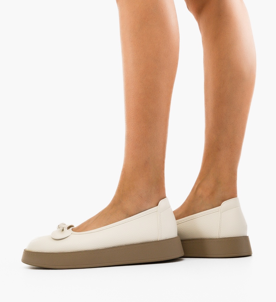 Balerini Tayha Albi - Confort și Eleganță Casual - imagine 3