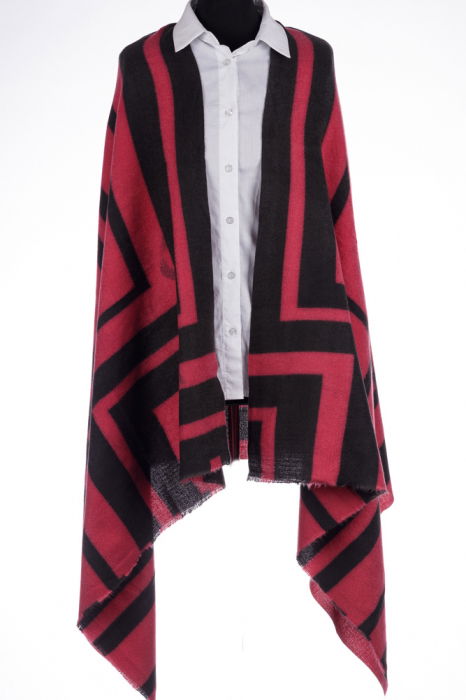 Esarfă Reversibilă Shopika, Negru & Fucsia