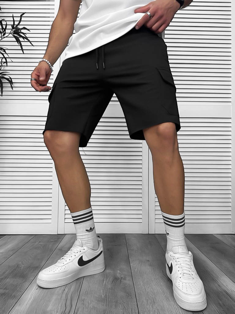 Pantaloni Trening Scurți Negri - Confort & Stil