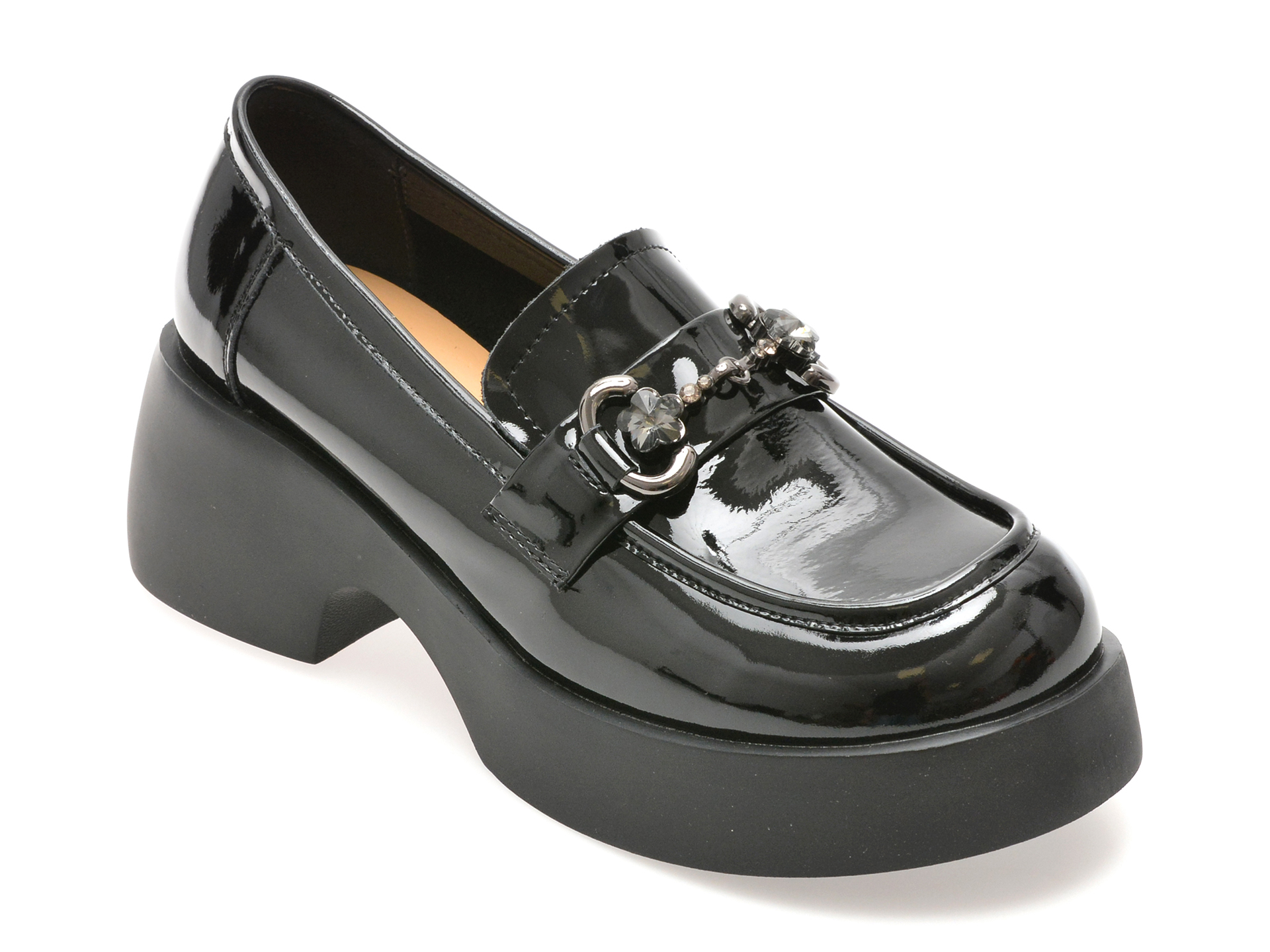 Mocasini Gryxx Negri din Piele Lacuită - imagine 2