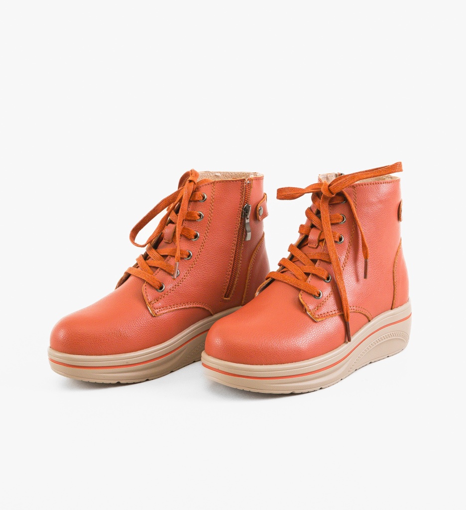 Pantofi Casual Lakiob Portocalii cu Design Unic - imagine 7
