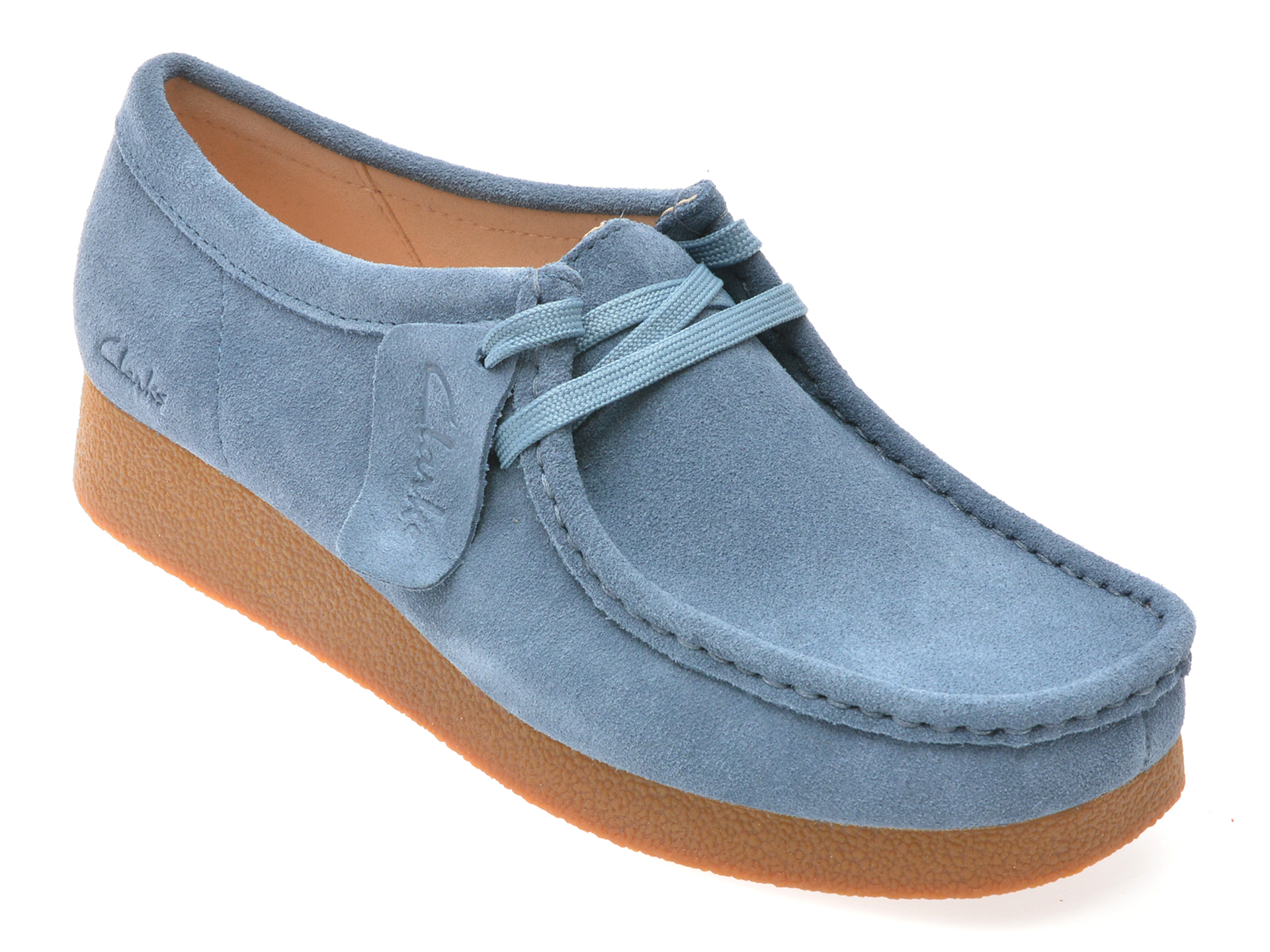 Mocasini Clarks albaștri din piele întoarsă