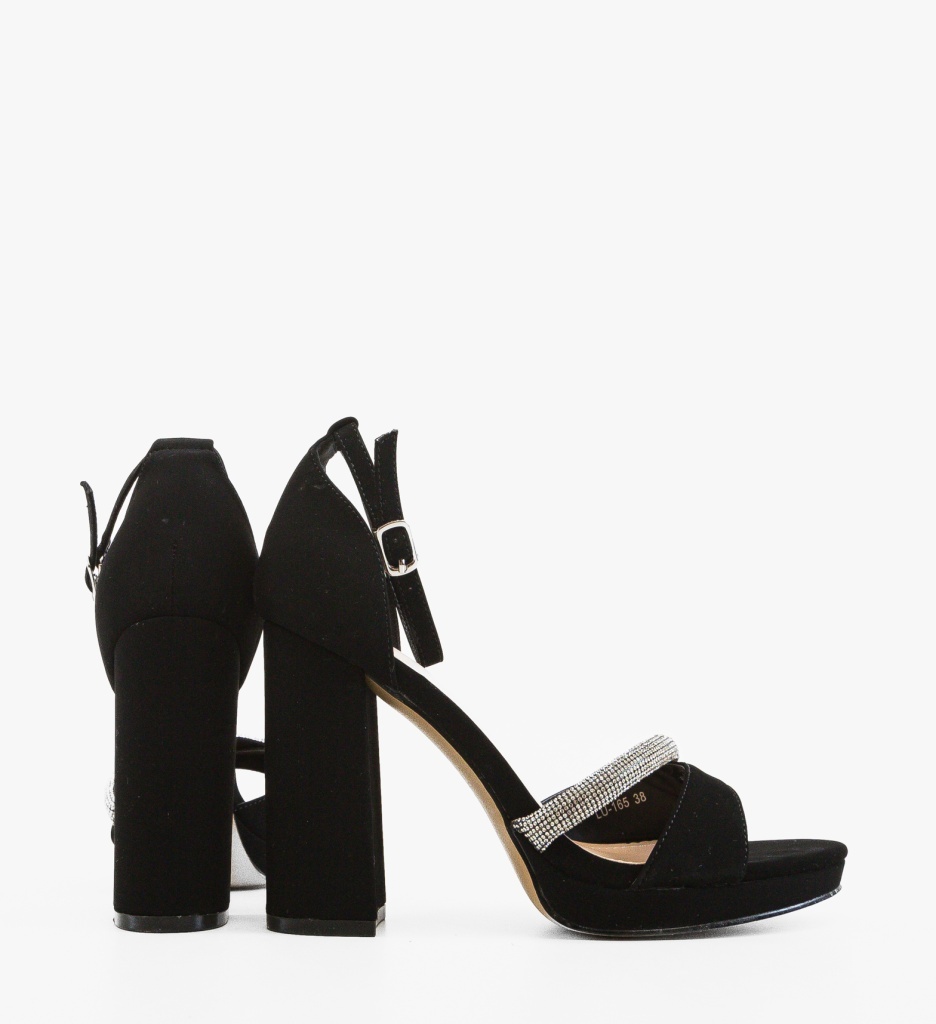 Sandale cu toc Rutyna Negre Elegante - imagine 5