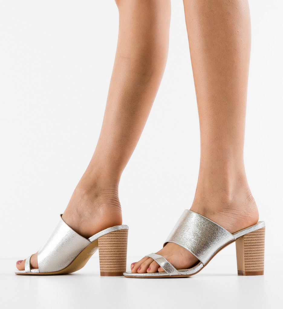 Saboti Argintii Eleganti - Stil si Confort - imagine 3