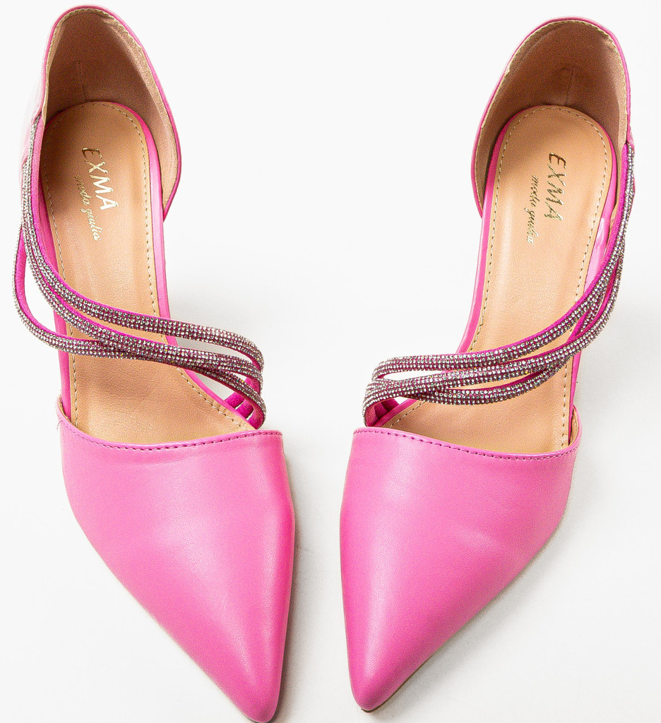Pantofi dama Pratima Roz cu toc elegant - imagine 7