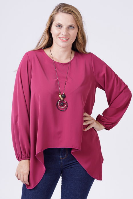 Bluza Mov cu Colțuri Shopika + Colier Cadou - imagine 1