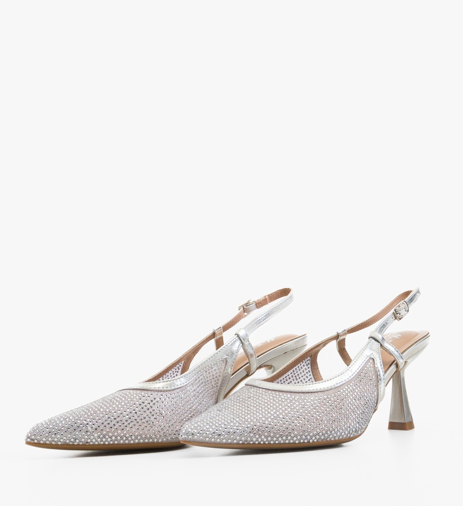 Pantofi Dama Portona Argintii Eleganți - imagine 3