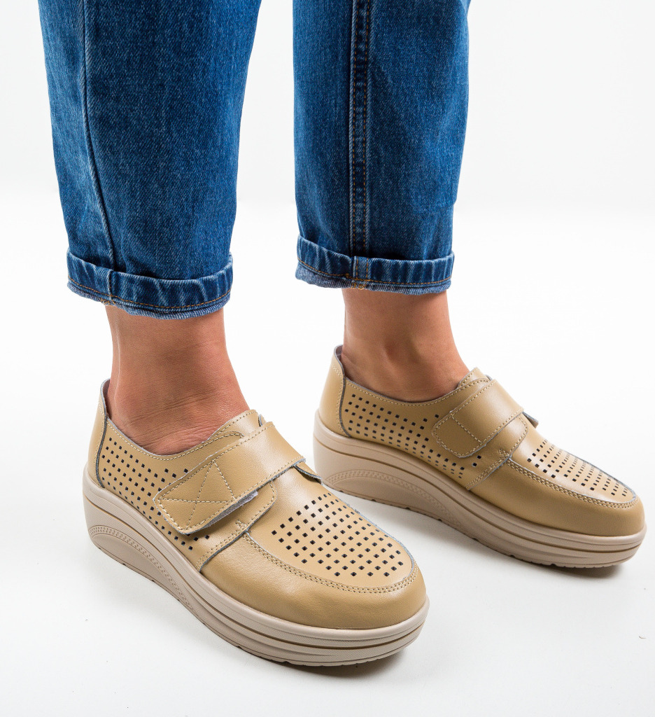 Pantofi Casual Rezolito Bej - Confort Stilat - imagine 3