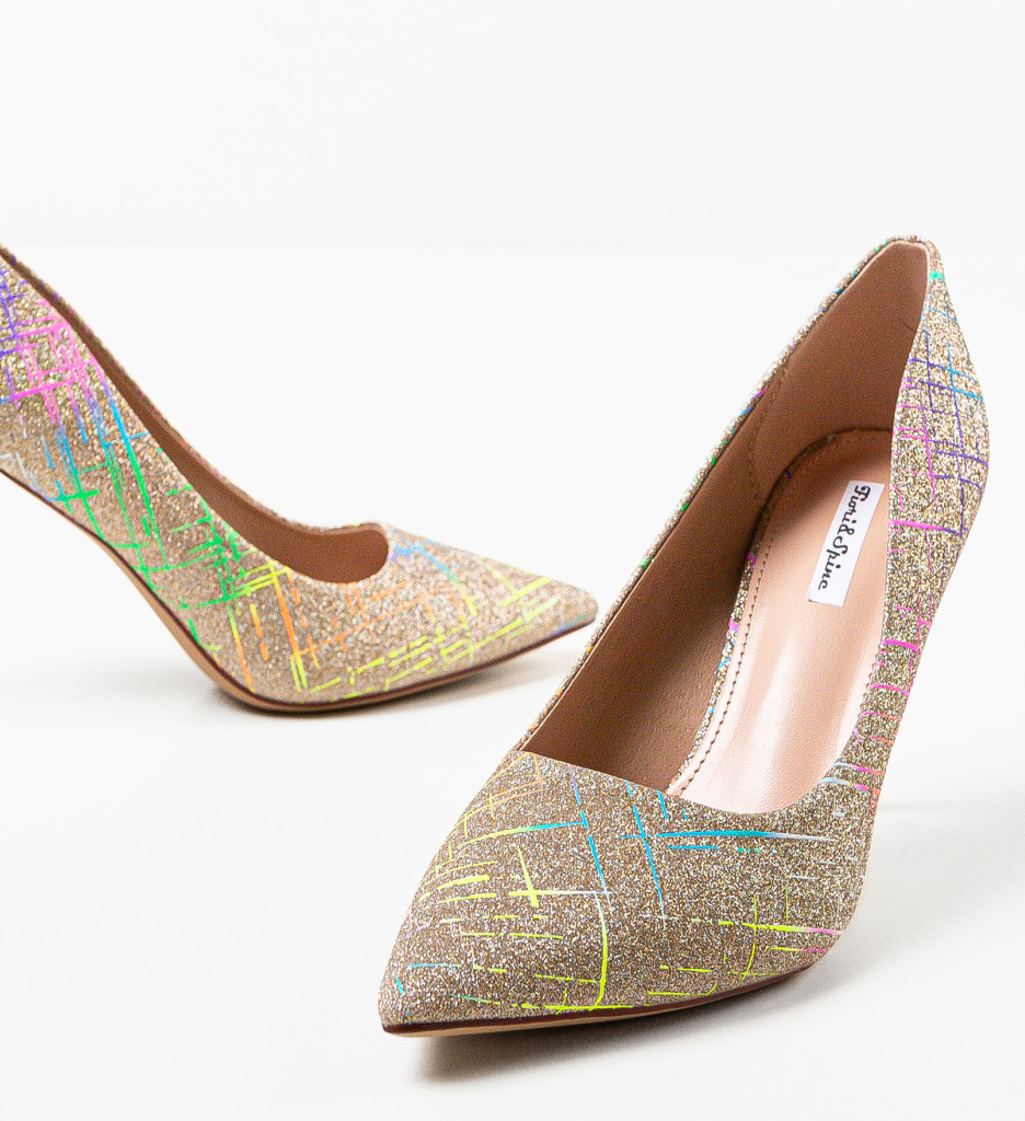 Pantofi cu toc Daisy Aurii - Eleganță și Stil - imagine 7