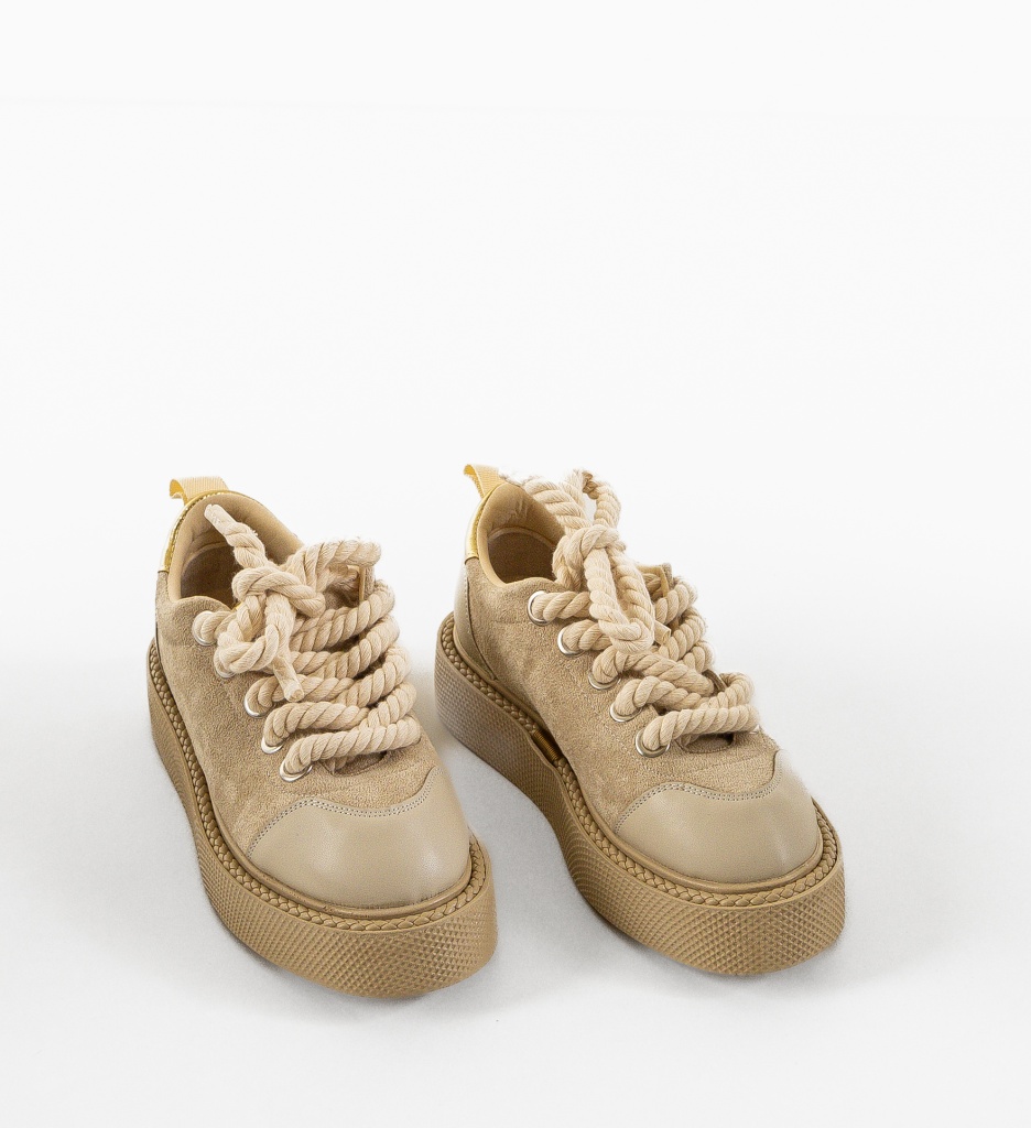 Pantofi Casual Lamesytt Bej | Confort & Stil - imagine 6