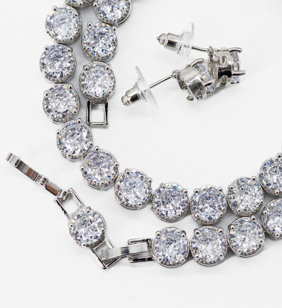 Set Bijuterii Diana Argintiu Eleganță Pură - imagine 3