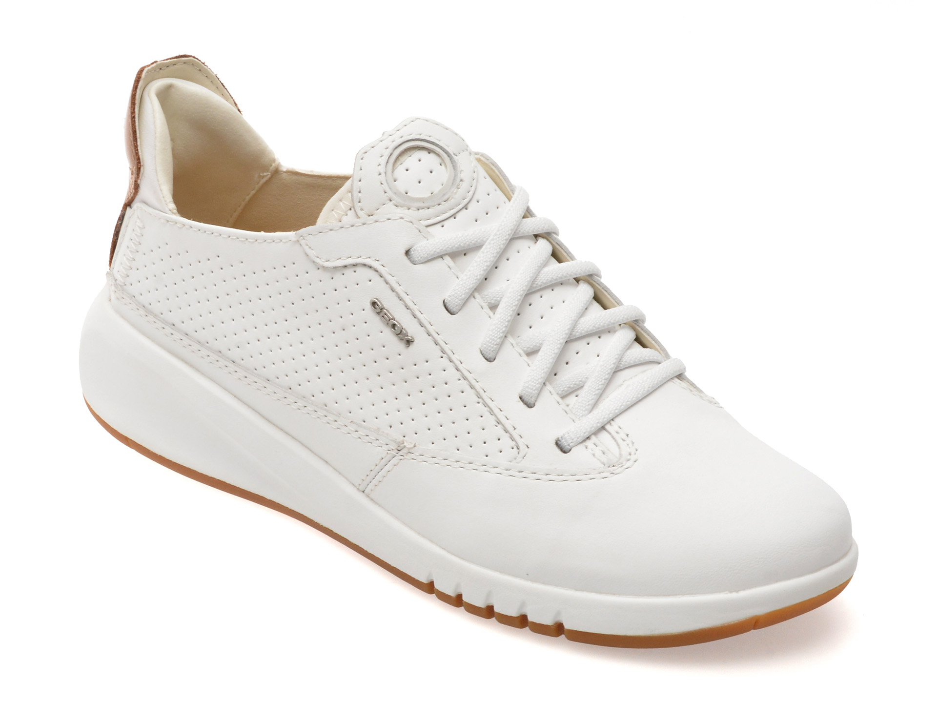 Pantofi sport Geox albi din piele D02HNA