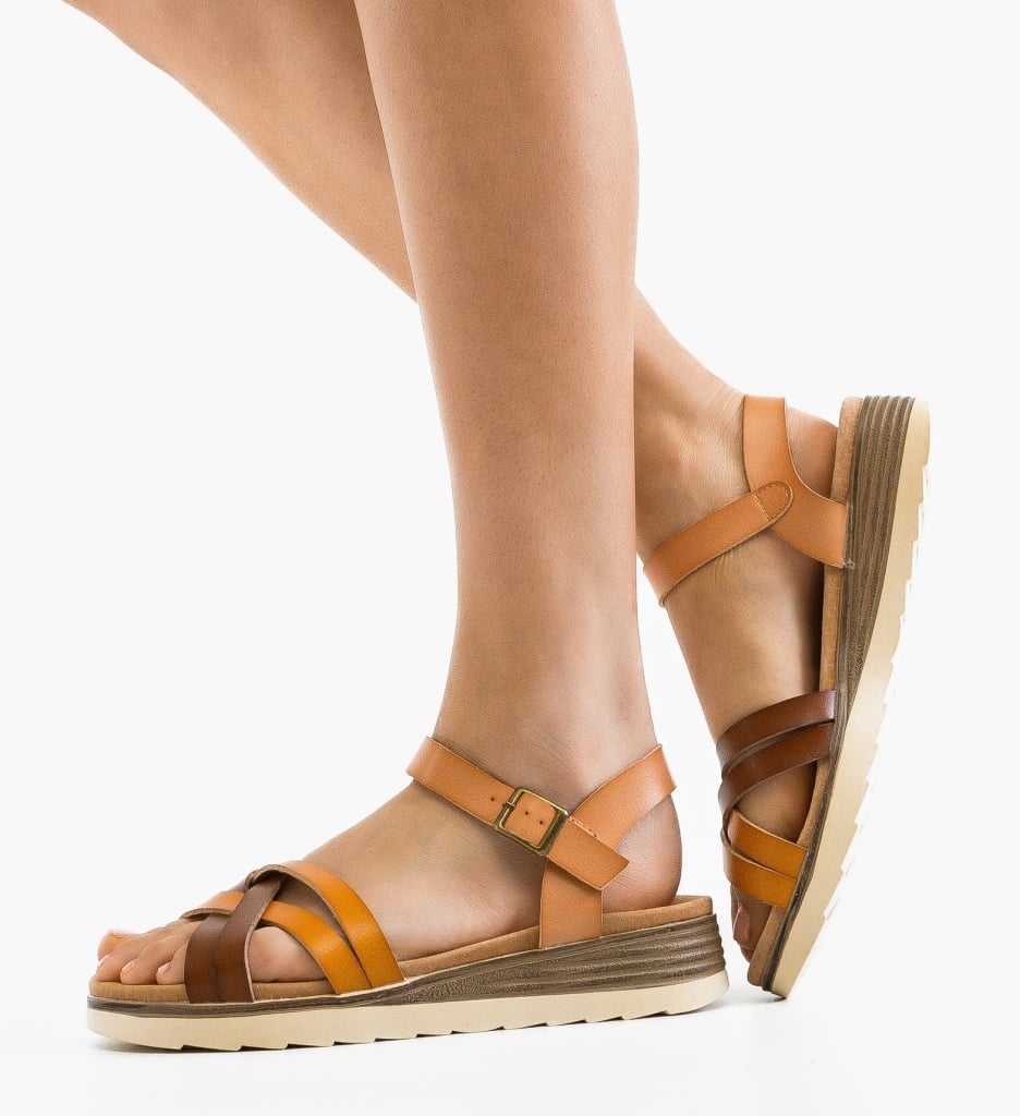 Sandale Dama Usha Camel - Eleganță și Confort