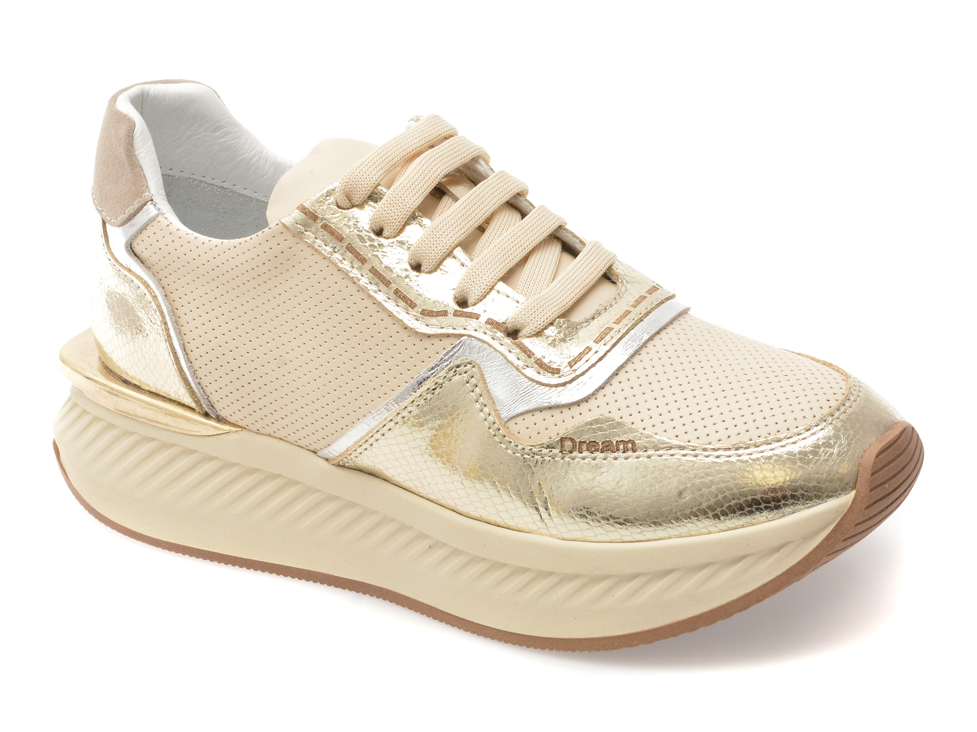 Pantofi Sport Erisma Bej Piele Naturală