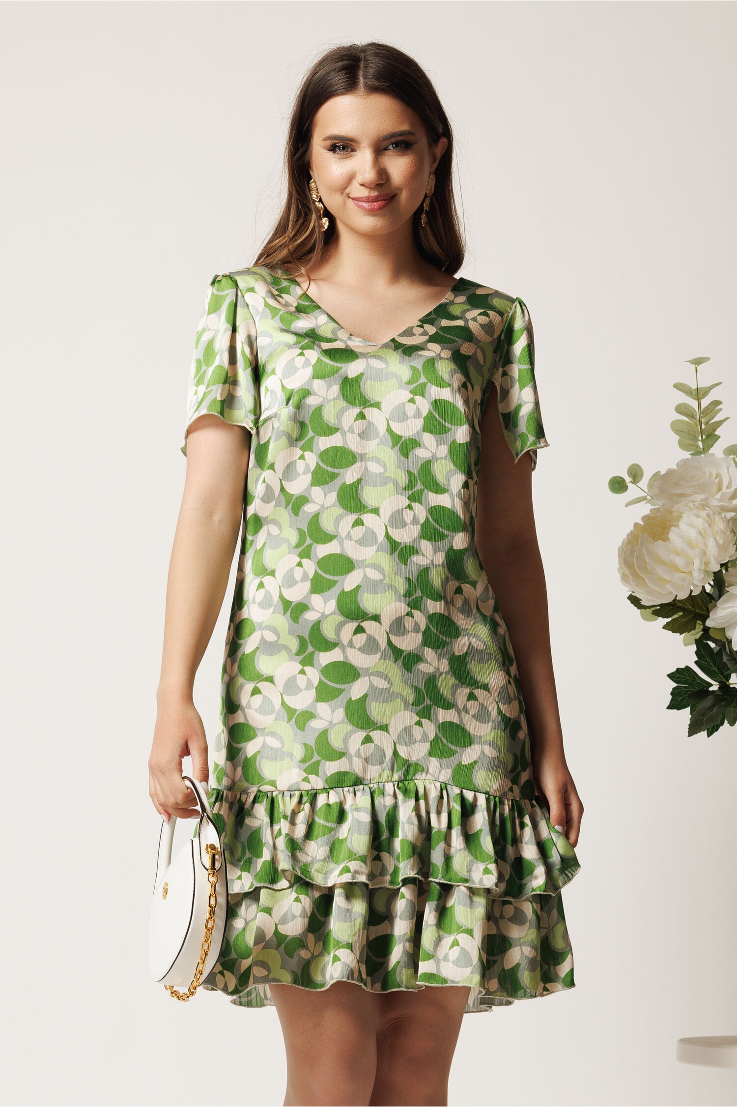 Rochie Moze Lejeră cu Print Elegant