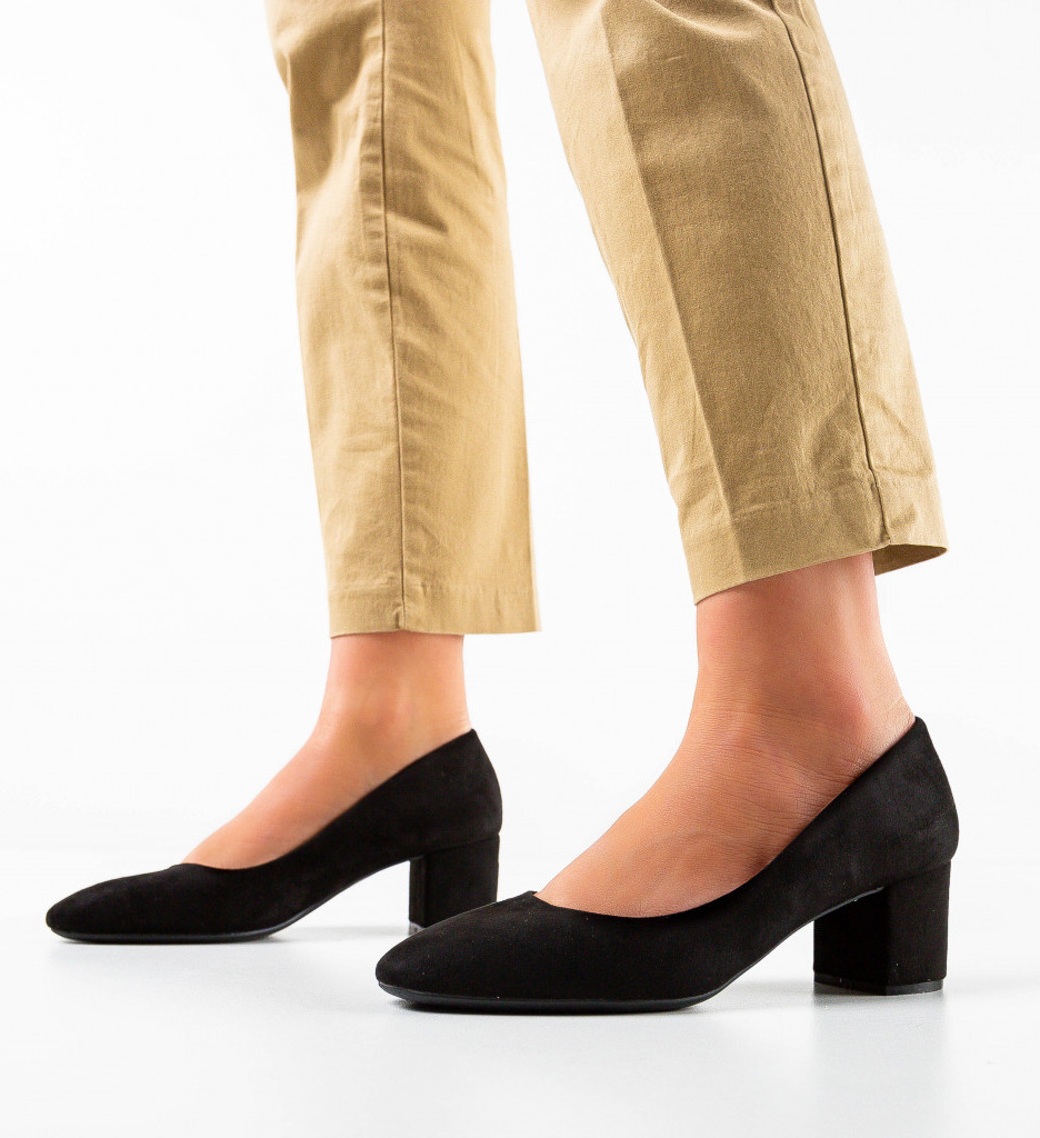 Pantofi Yerkam Negri Eleganți cu Toc - imagine 2