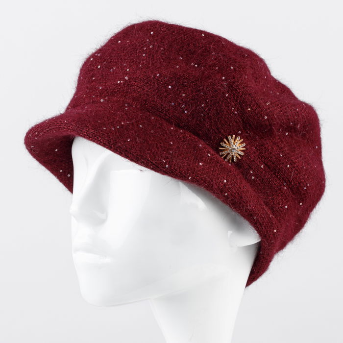 Bereta Bordo cu Paiete Shopika | Eleganță Maximă