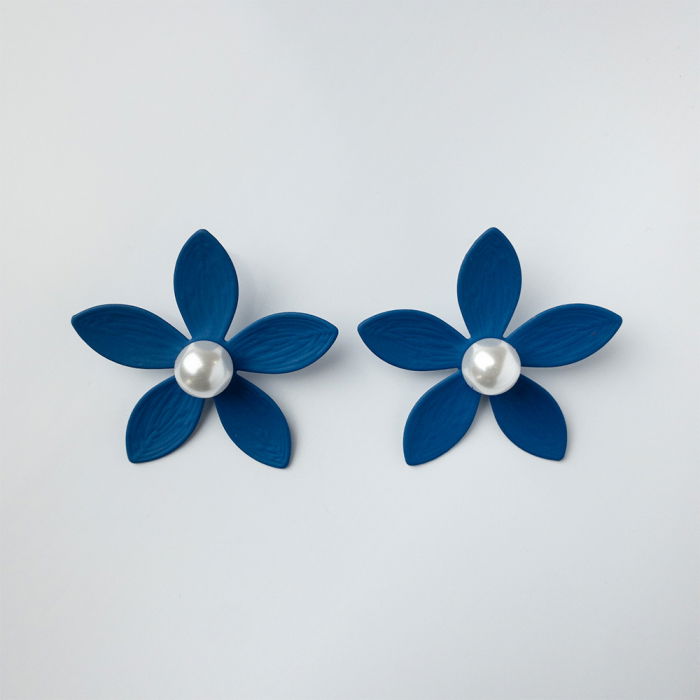 Cercei Floare cu Perla Shopika | Eleganță Albastră