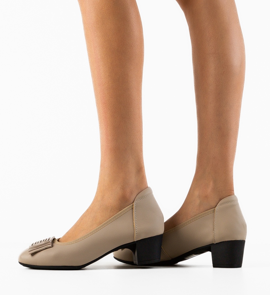 Pantofi cu toc Bobbi Bej - Eleganță Asigurată - imagine 3