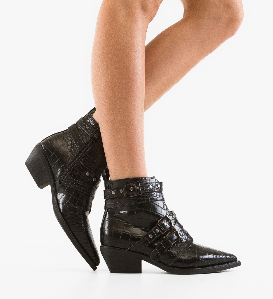 Botine Uzoma Negre - Eleganță și Confort - imagine 2