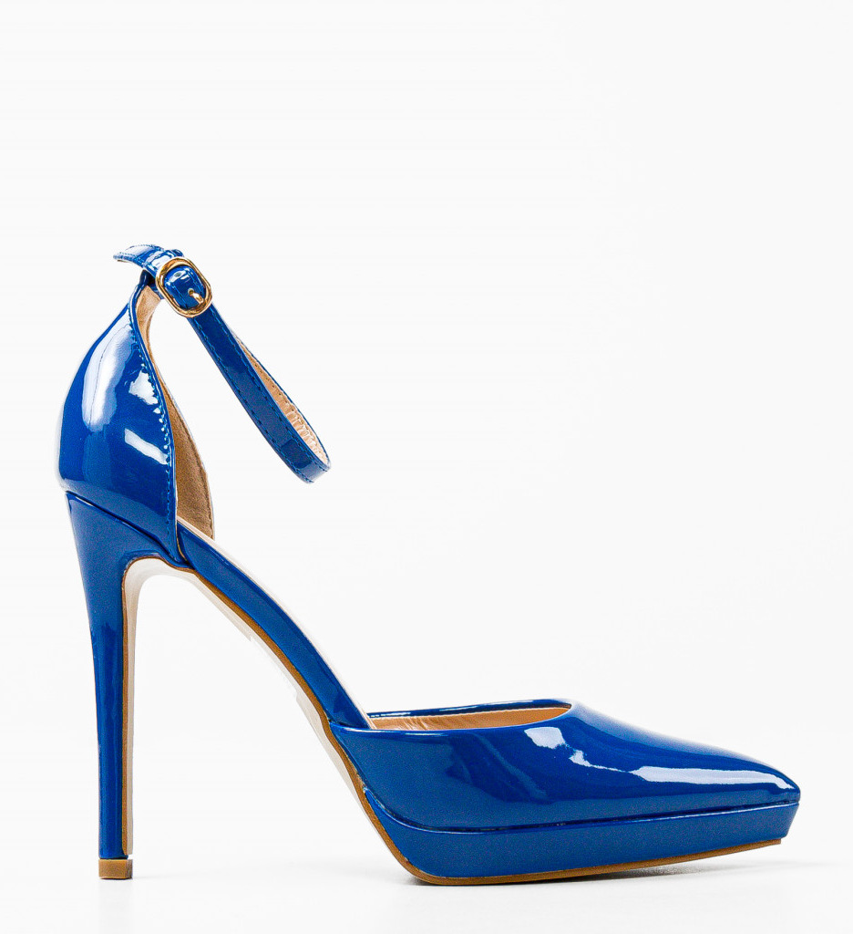 Pantofi cu Toc Fernanda Bleumarin Eleganți - imagine 6