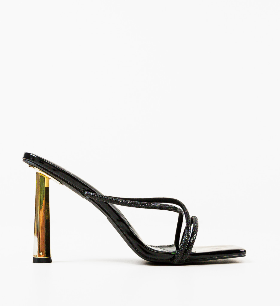 Saboti Kolorat Negri cu Toc Eleganți și Confortabili - imagine 4