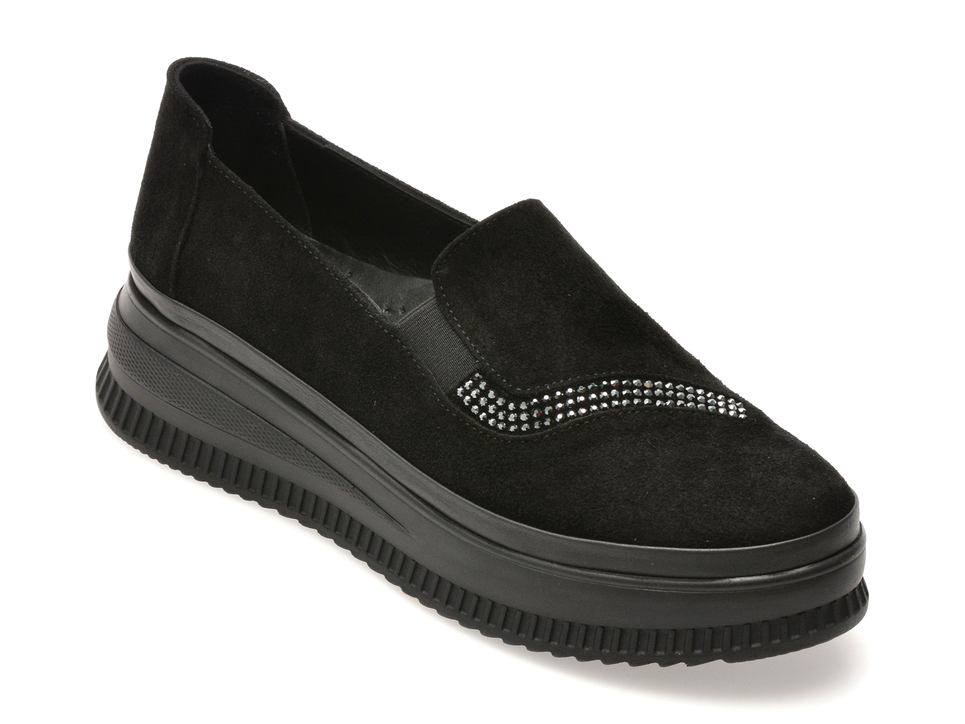 Pantofi Image Negri Piele Intoarsa | Eleganță Casual