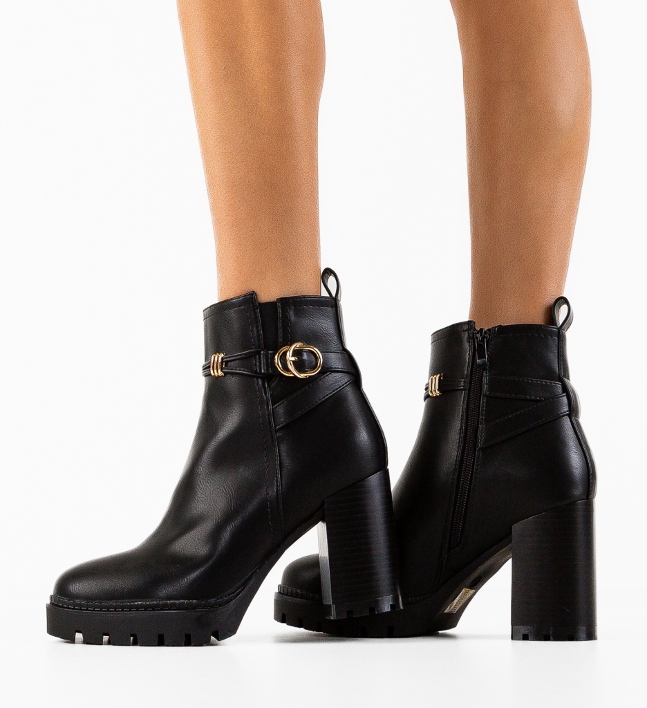Botine Dama Farra Negre - Eleganță și Stil - imagine 2