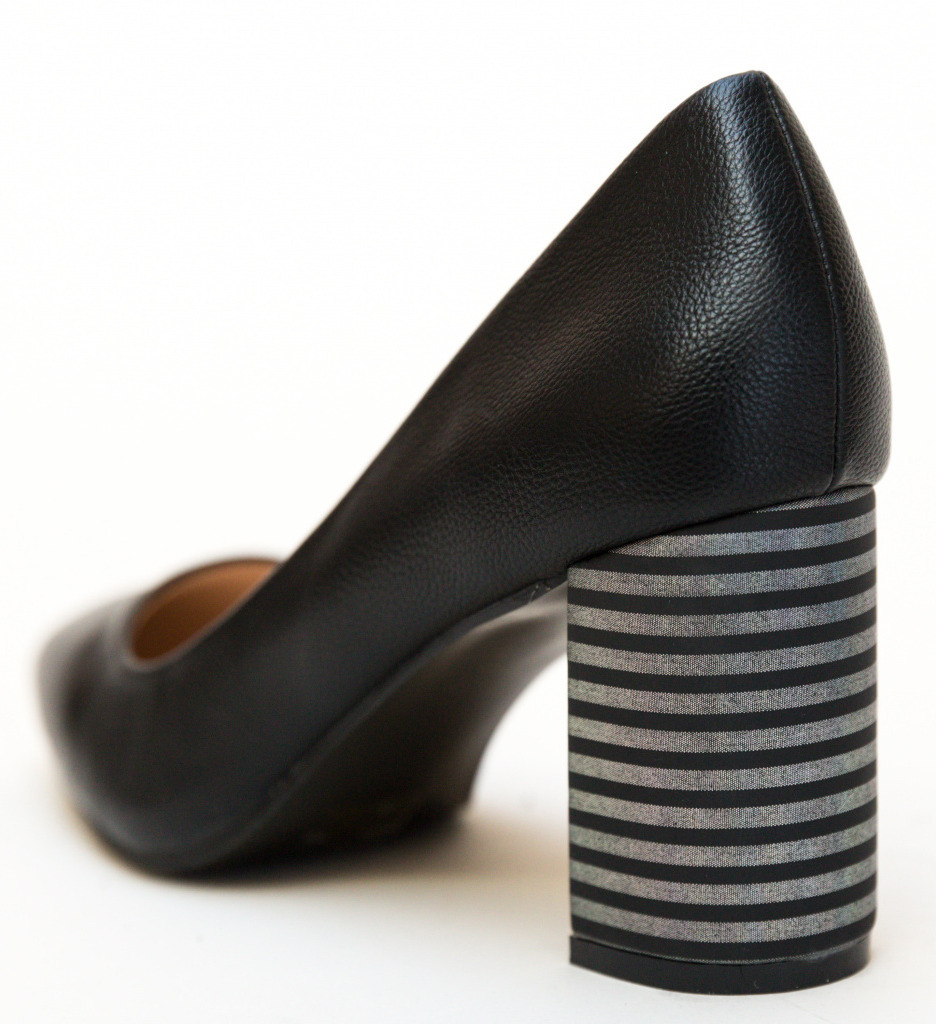 Pantofi Dama Jaylen Negri cu Toc Eleganți - imagine 5
