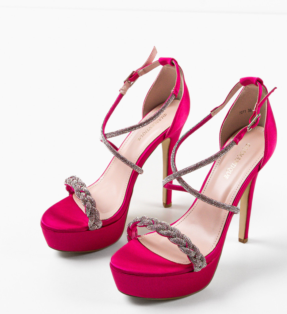 Sandale cu toc Welsh Fuchsia - Eleganță și Stil - imagine 6