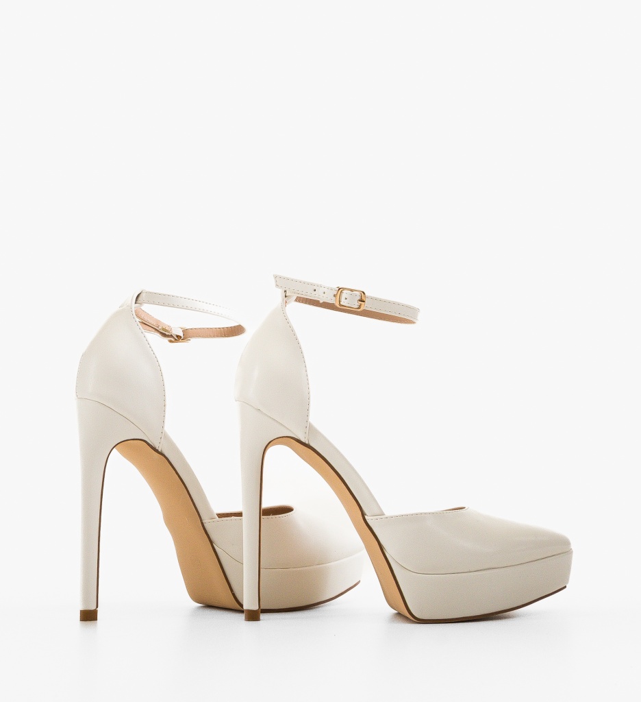 Pantofi Dama Albi cu Toc | Eleganță Pură - imagine 6