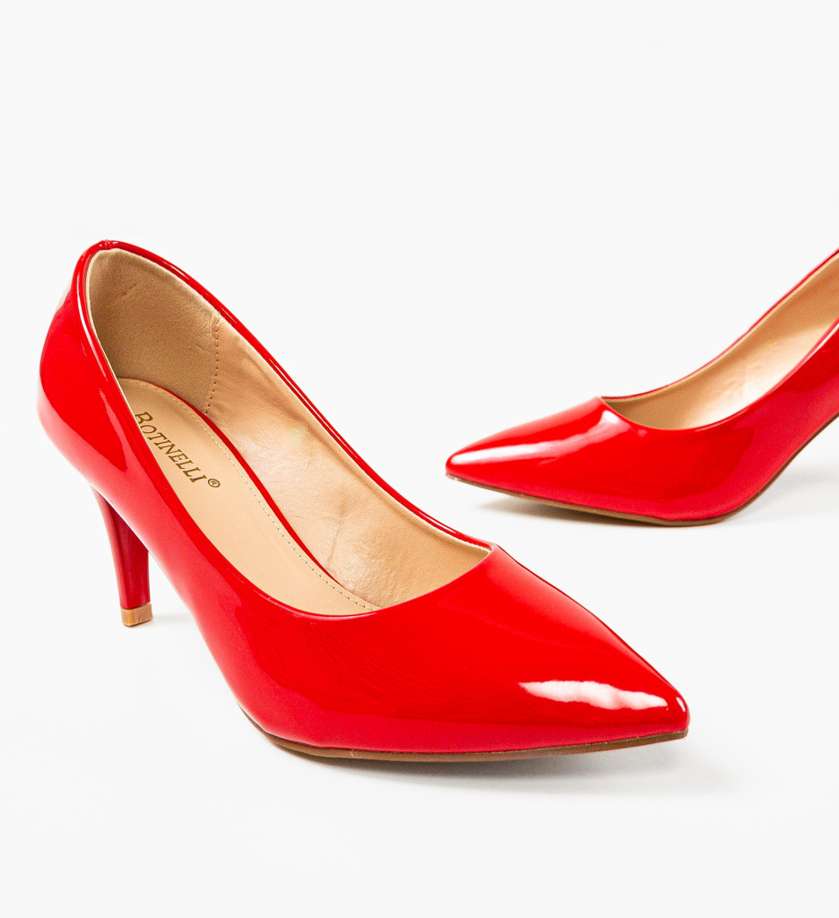 Pantofi dama Plevna Rosii cu toc - Eleganță și Stil - imagine 6