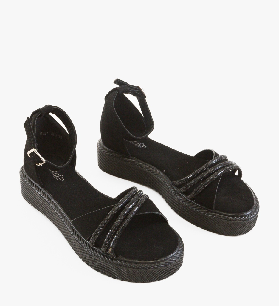 Sandale Dama Ikku Negre | Eleganță și Confort - imagine 5