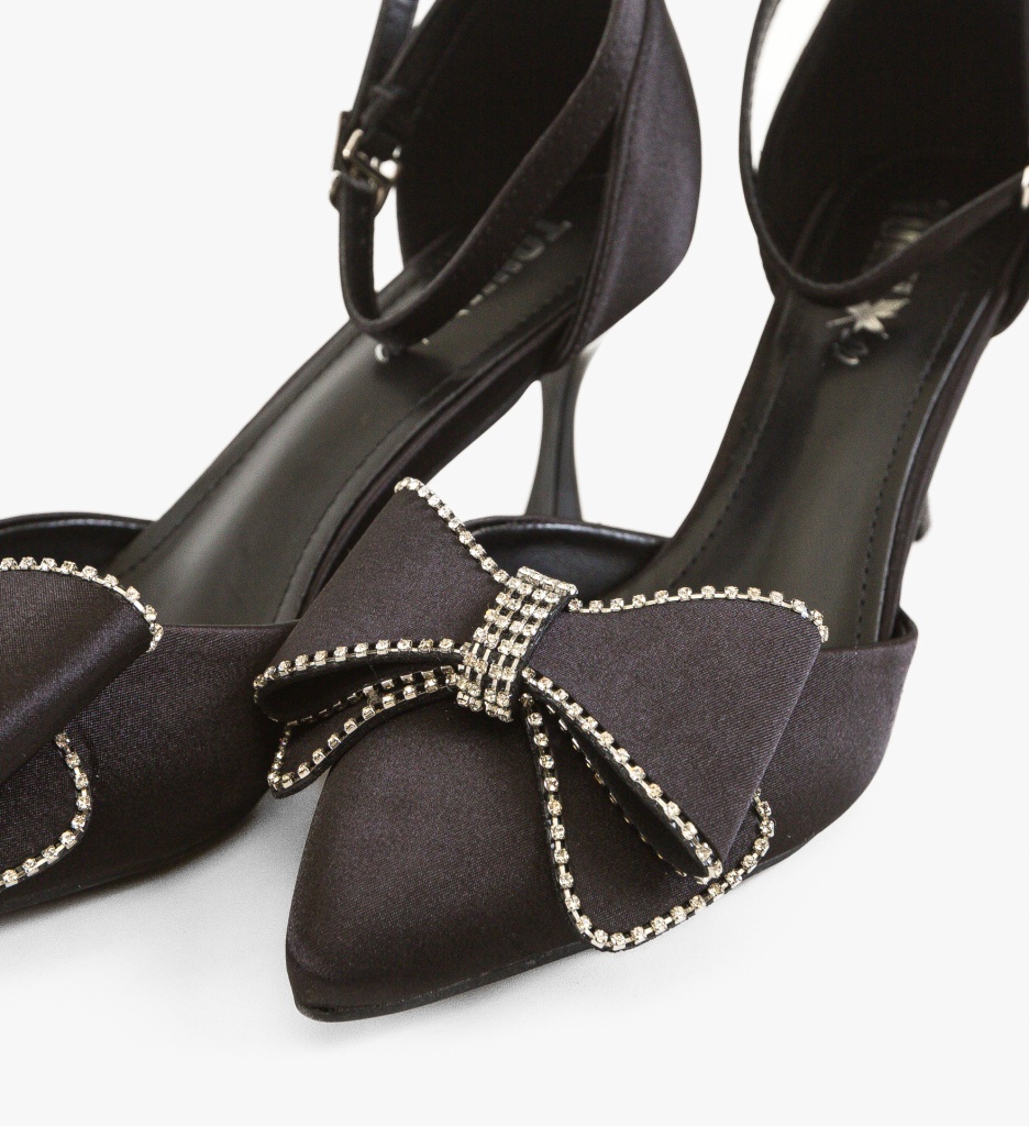 Pantofi Myrelam Negri Eleganți cu Toc - imagine 5