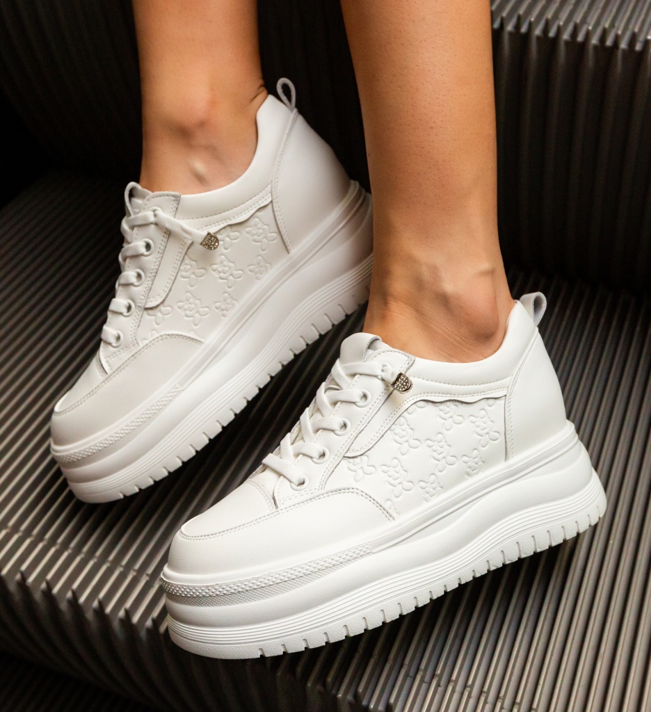 Sneakers Dama Zeland Albi - Confort & Stil - imagine 6