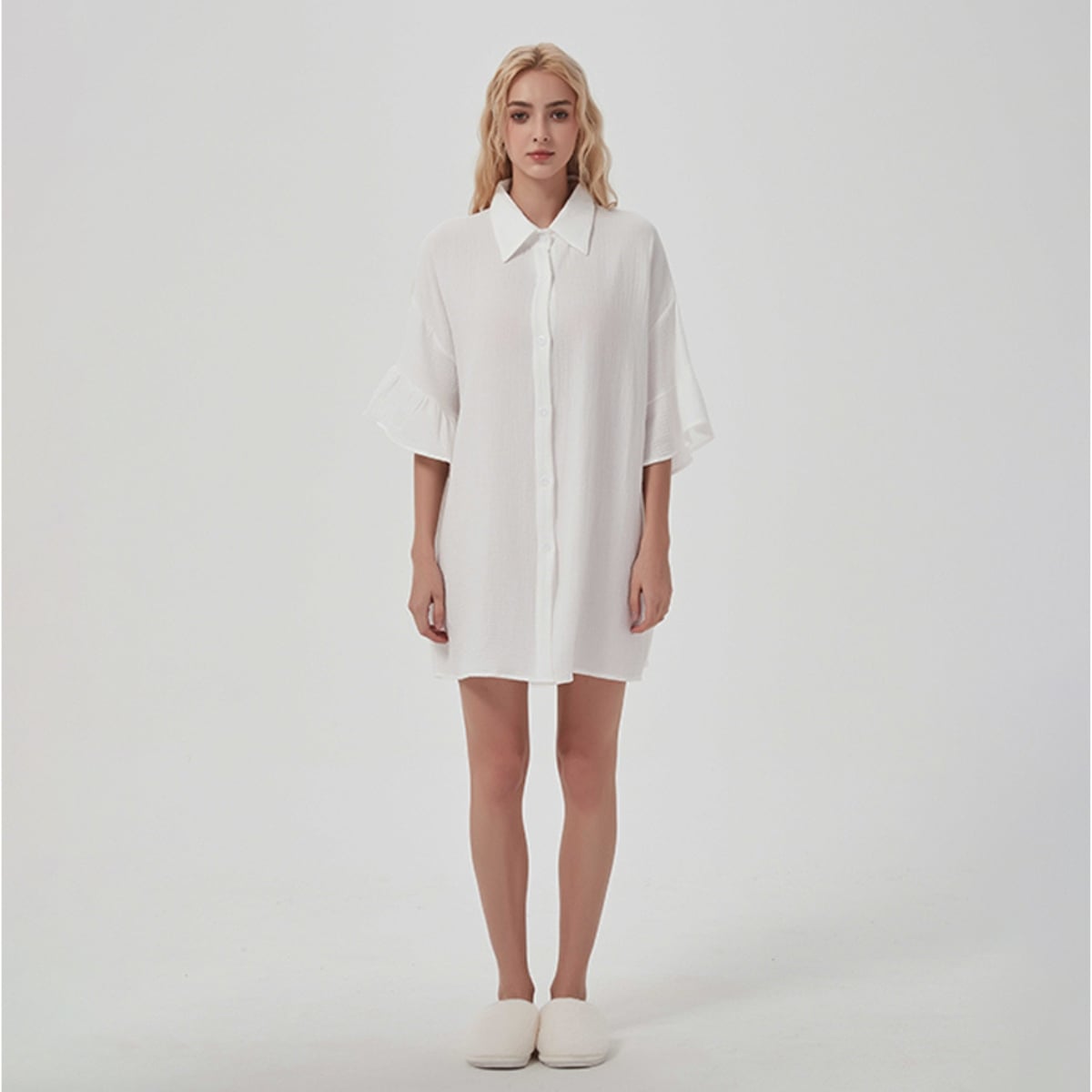 Cămașă de noapte Delis White Grace bumbac - imagine 5