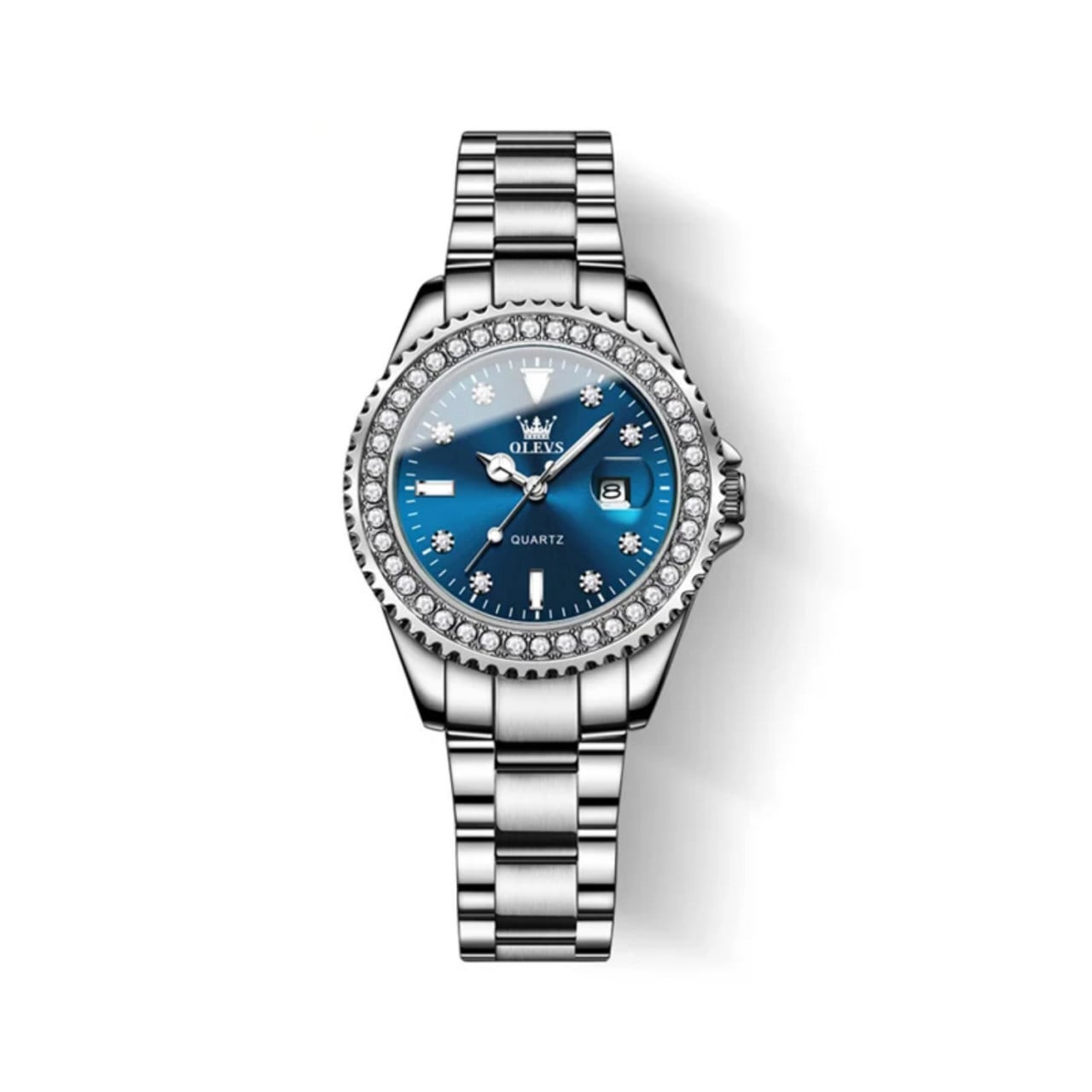 Ceas Olevs Dama Argintiu Cadran Albastru CS1549