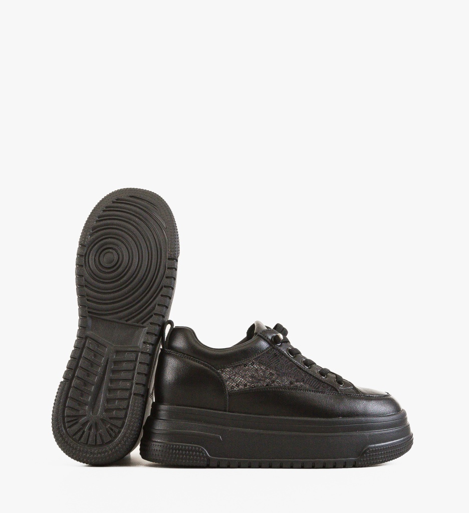 Sneakers Royal Negri Dama | Stil Urban Confortabil - imagine 4