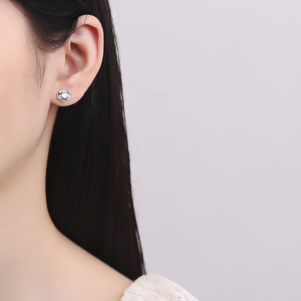 Cercei Argint Delis cu Zirconiu | Eleganță Clasică - imagine 2