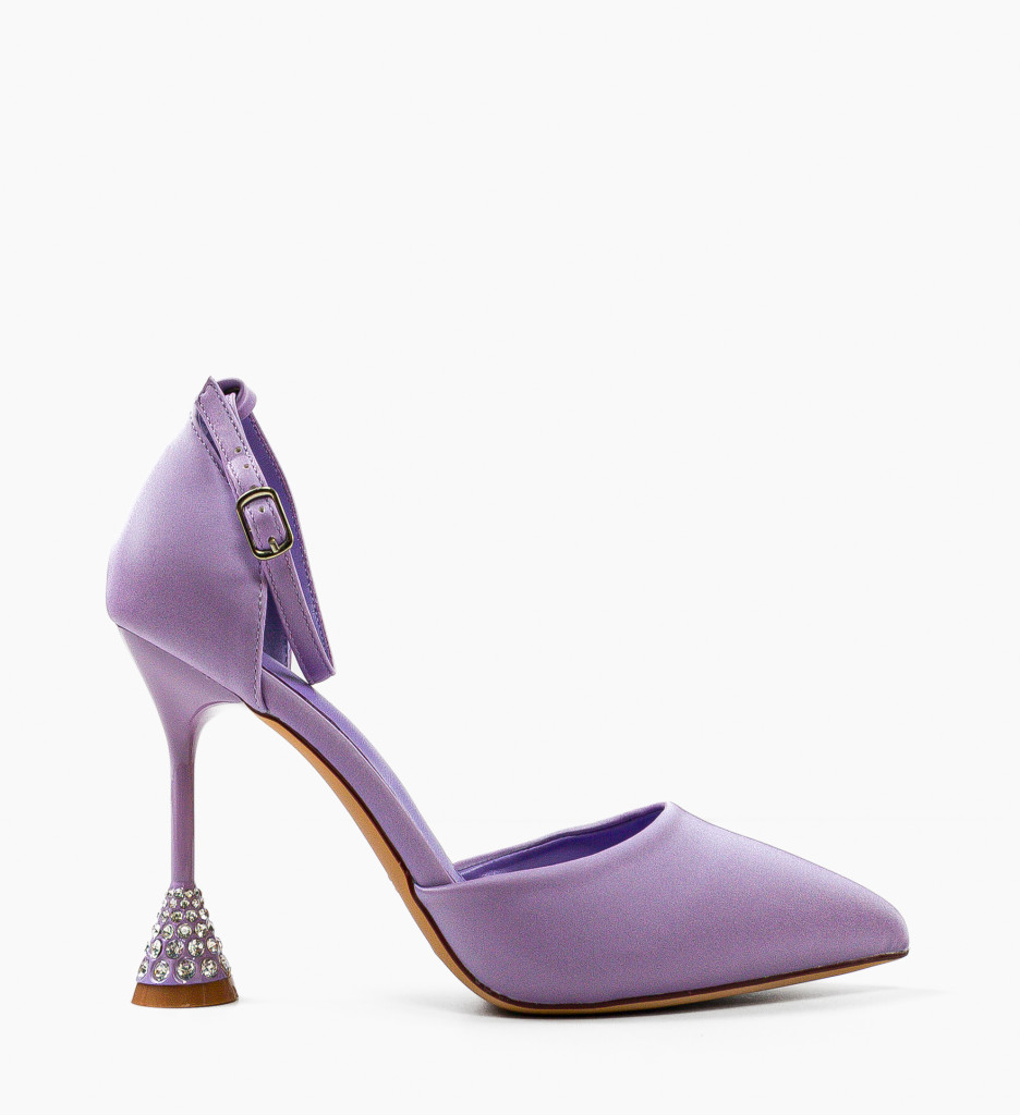 Pantofi Dama Deanna Mov Eleganți cu Toc - imagine 2