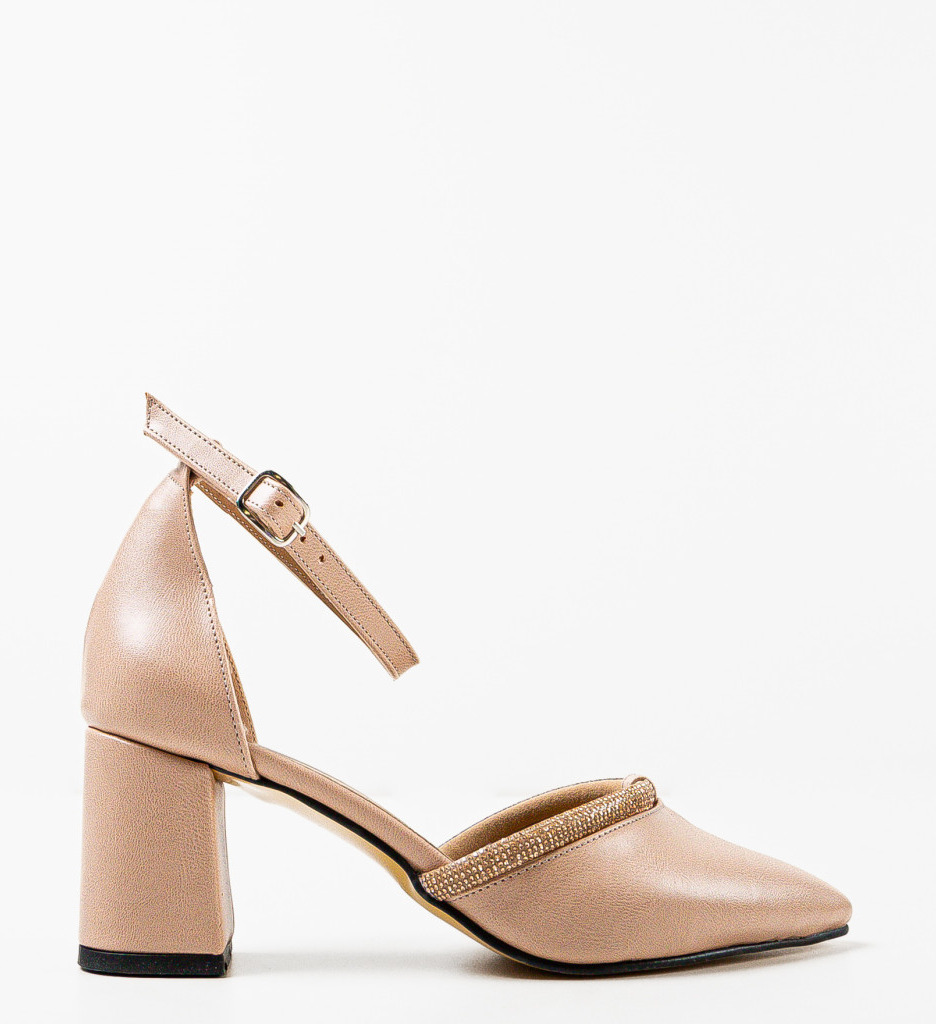 Pantofi Dama Nude cu Toc Elegant - imagine 5