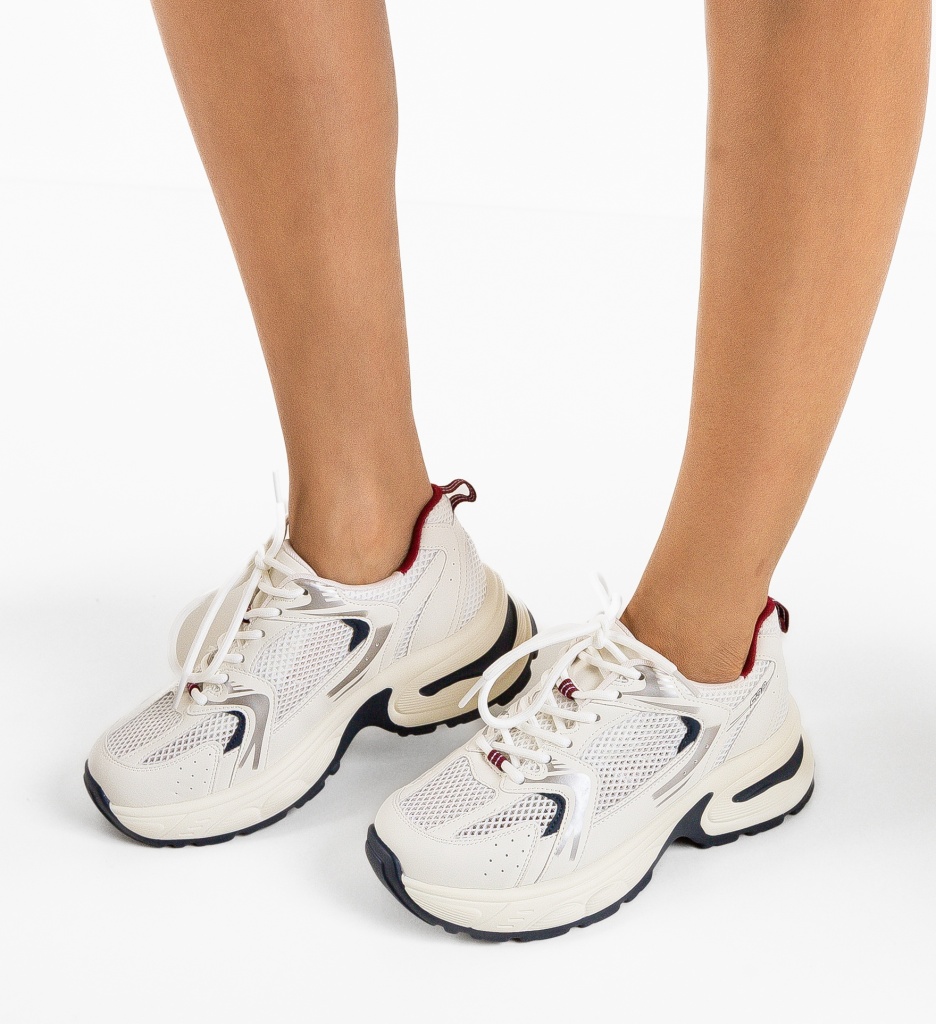 Sneakers Dama Floriza Albi | Confort și Eleganță - imagine 4