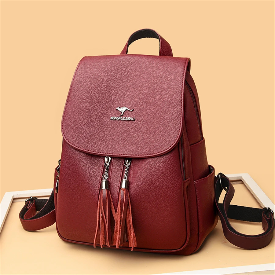 Rucsac Dama Delis Bordo, Piele Ecologica - imagine 3