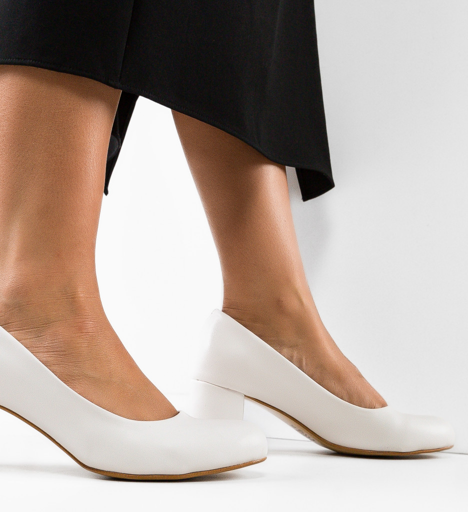 Pantofi Azura Albi | Eleganță și Confort - imagine 3