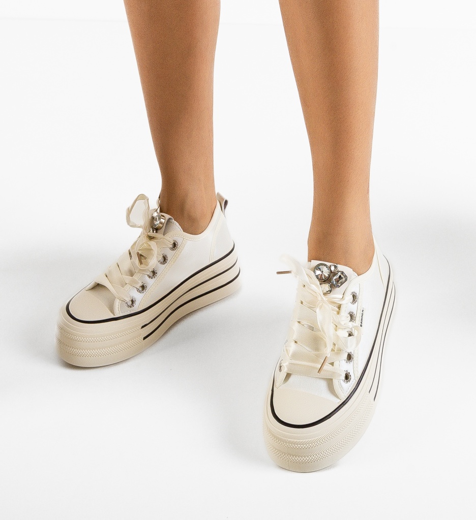 Sneakers Banner Dama Albi - Confort și Stil - imagine 2