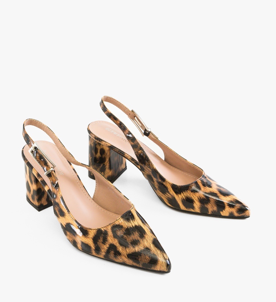 Pantofi dama Kan Print eleganți cu toc - imagine 7
