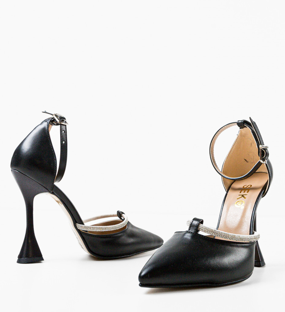 Pantofi Dama Chapman cu Toc | Eleganță Negru - imagine 6