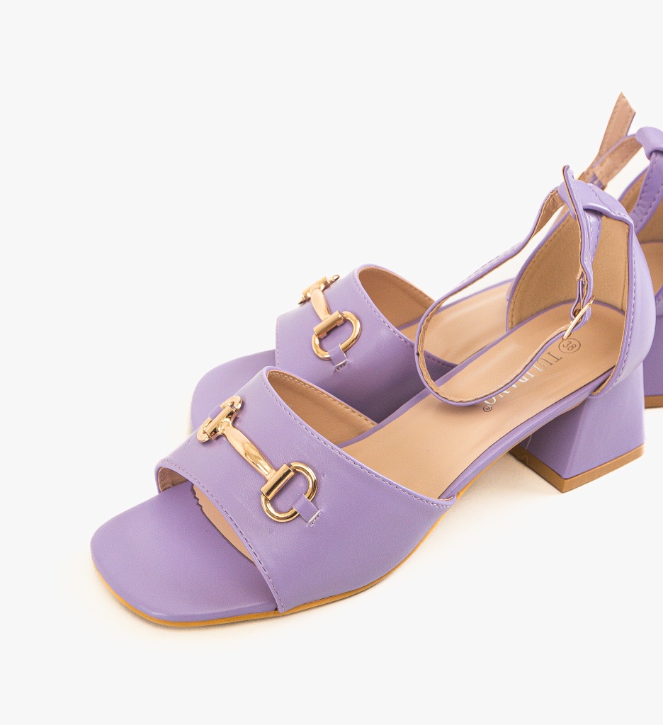 Sandale cu toc Mann Mov | Eleganță și Stil - imagine 4