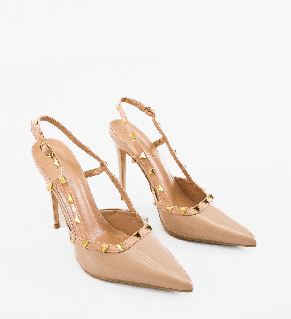 Pantofi Stiletto Dama Tynno Nude Eleganți - imagine 3