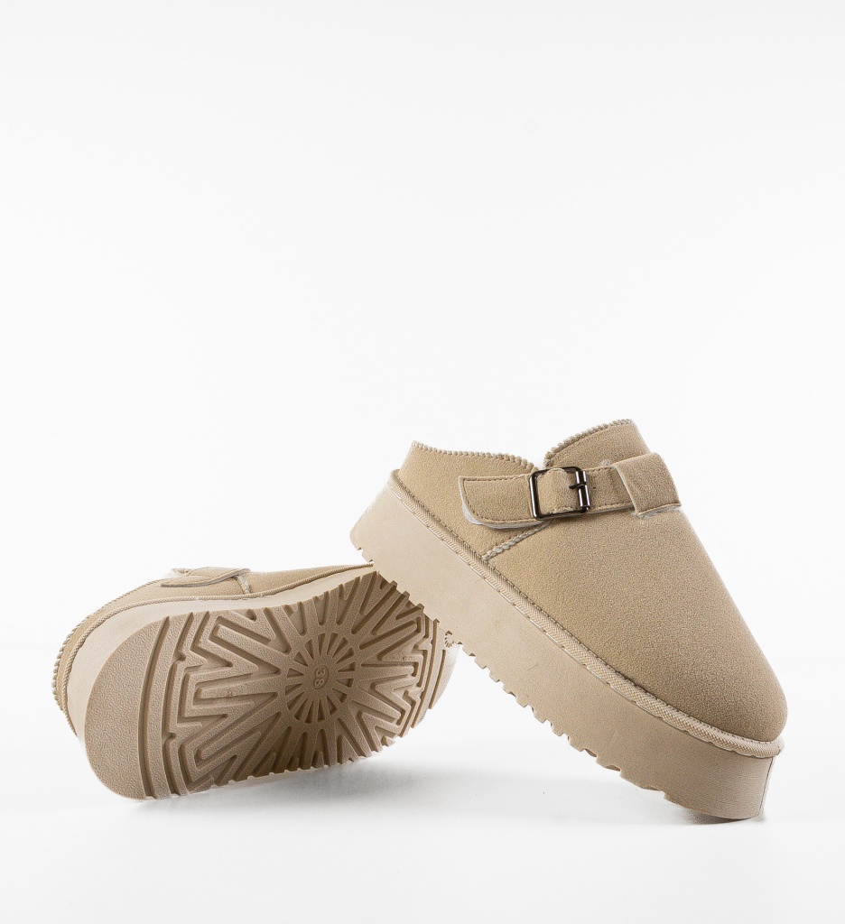 Papuci Byrky Tip Ug Bej - Confort Termic - imagine 5